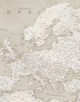 Plakat - Vintage looking detailed map of Europe