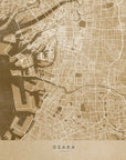 Poster - Sepia map of Osaka