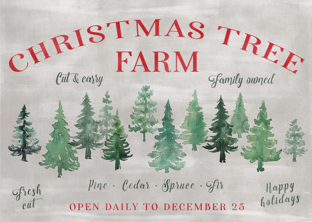 Plakat - Christmas tree farm sign