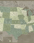 Plakat -  Highly detailed map of the United States, Camo