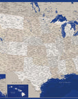 Plakat - Highly detailed map of the United States, Kameryn