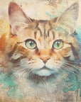 Plakat - Cat Animal Vintage Art Illustration Wallart 01