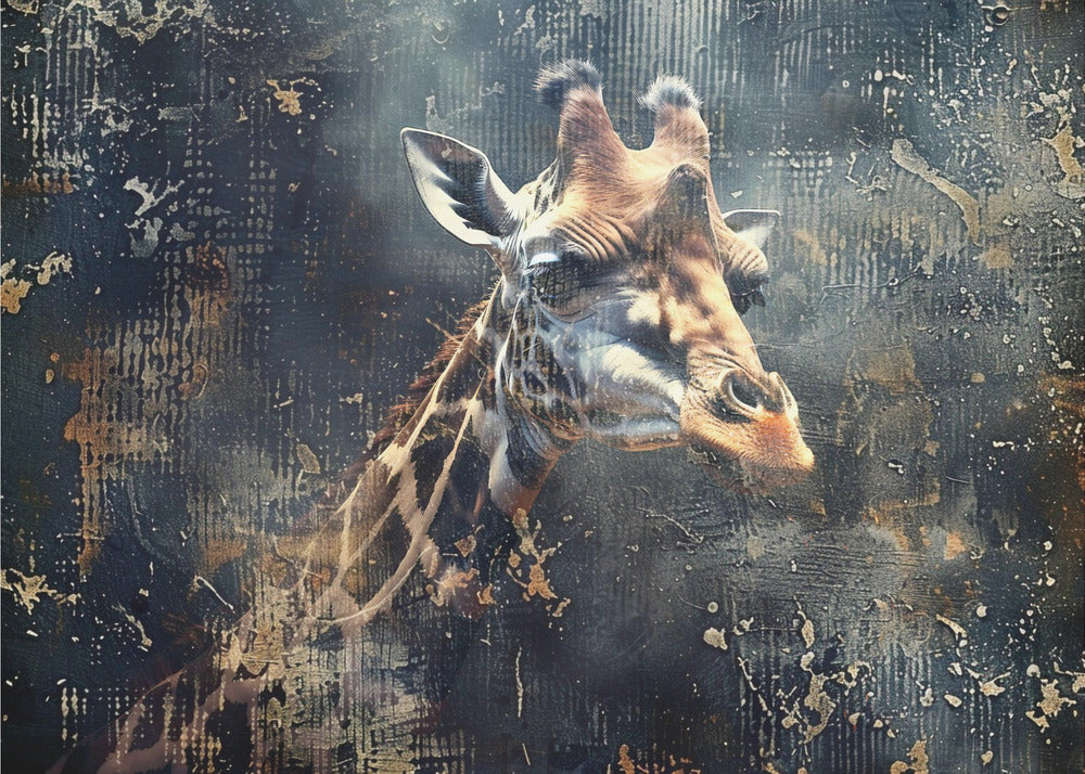 Plakat - Giraffe Animal Vintage Art Illustration Wallart 07