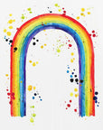 Plakat - Rainbow watercolor with splatters