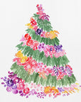 Plakat - Floral watercolor Christmas tree