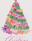 Plakat - Floral watercolor merry Christmas tree