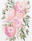 Plakat - Begonia pink ranunculus bouquet