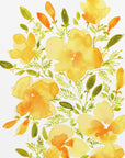 Plakat - Watercolor California poppies quad 1