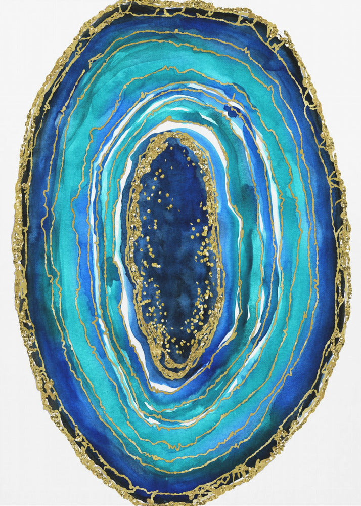 Plakat - Turquoise and blue geode