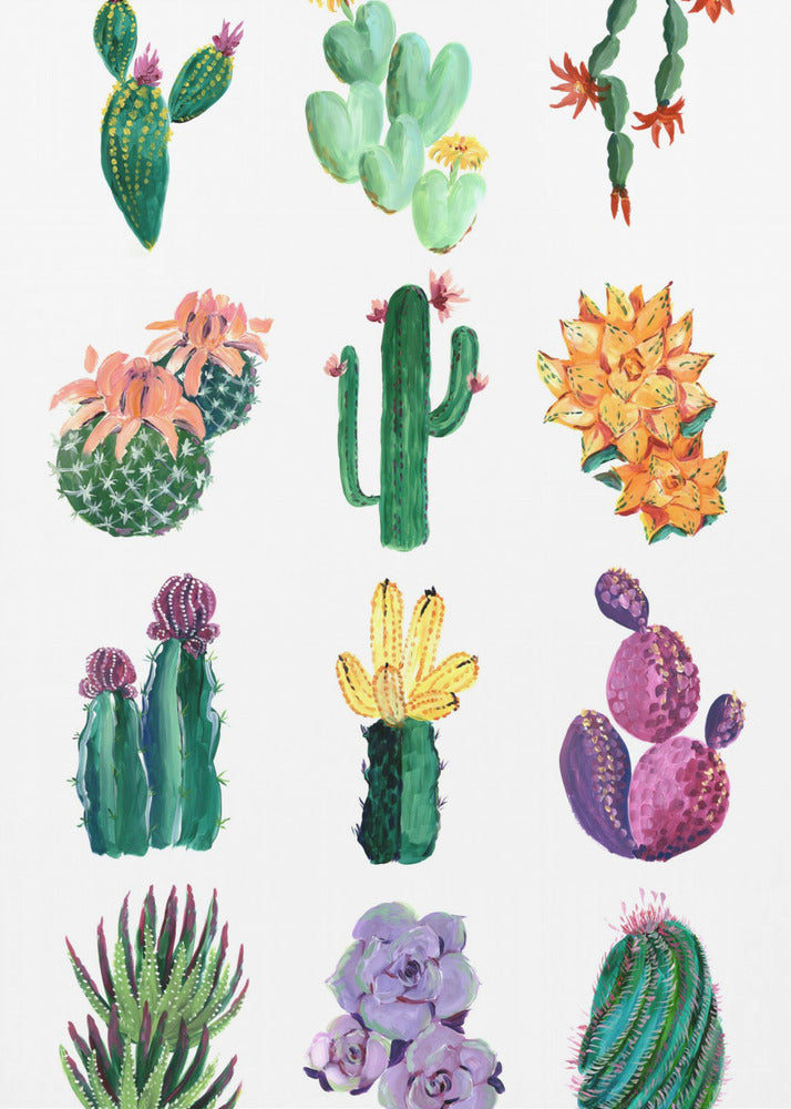 Plakat - Collection of cacti