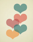 Plakat - Mid century hearts I