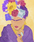 Plakat - Frida and flowers