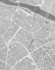 Plakat - Map of Zaragoza downtown (Spain) in gray vintage style