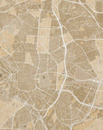 Plakat - Map of Madrid (Spain) in sepia vintage style