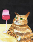 Plakat - Cat Friday Night Drinks Wine Funny Cat Humour