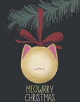 Plakat - Meowrry Christmas bauble (black, gold)