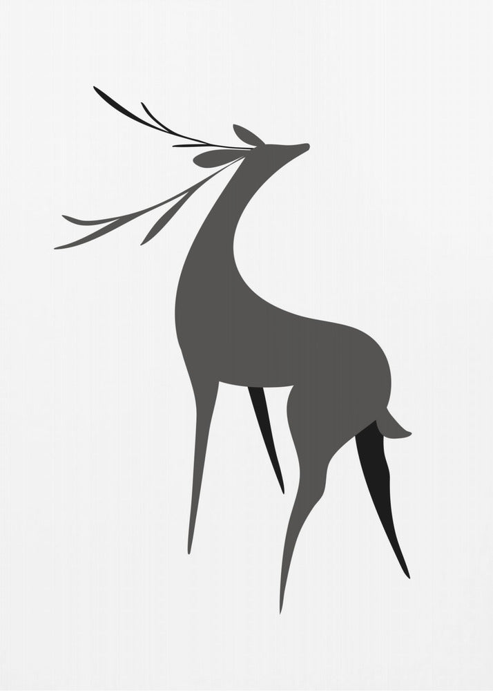 Plakat - Stylized retro deer (grey)