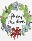 Plakat - Cacti and succulent merry Christmas wreath