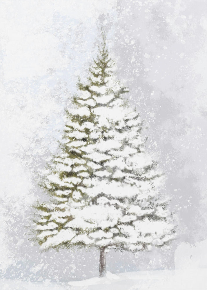 Plakat - Lone fir in the snow