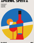 Plakat - Aperol Spritz Cocktail Bauhaus Art Print