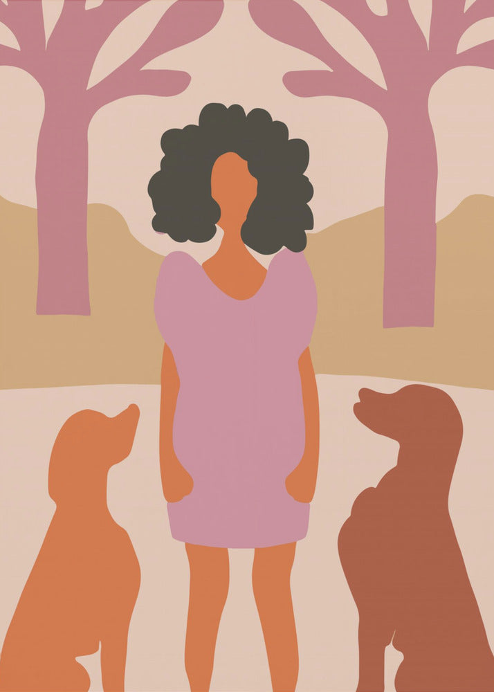 Plakat - Lady in dog park