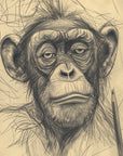 Plakat - Monkey drawing