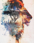 Poster - Lion Africa Wild Animal Vintage Illustration Art 02