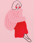 Poster - Pink and Red Line Lady