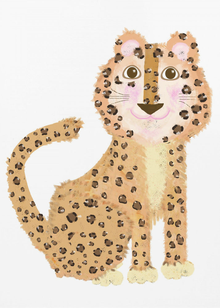 Plakat - Cute Sitting Leopard