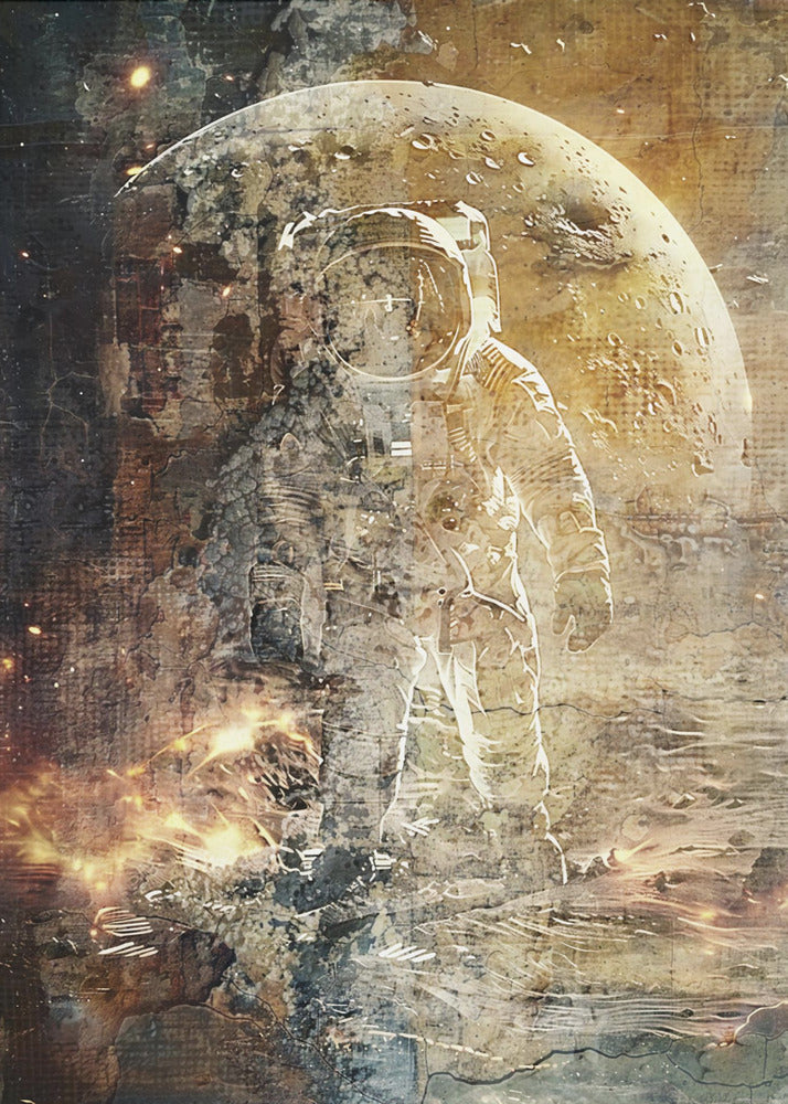 Plakat - Astronaut Vintage Art Illustration Wallart 04