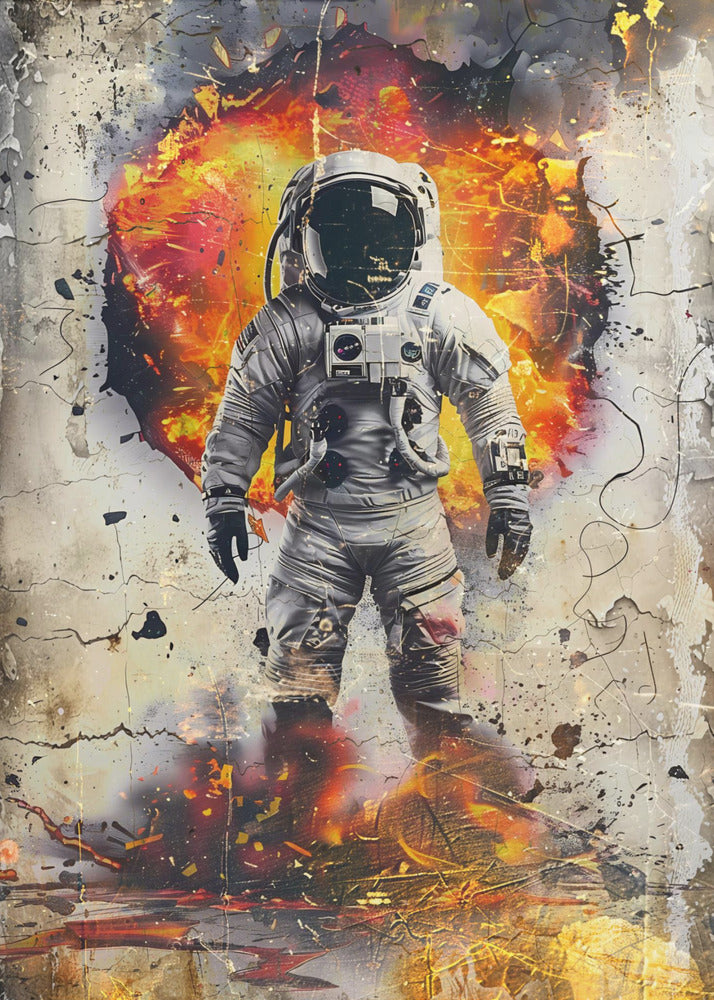 Plakat - Astronaut Vintage Art Illustration Wallart 07