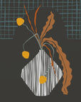 Plakat - Midcentury Ikebana Dark