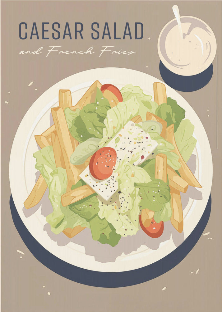 Plakat - Caesar Salad and French Fries