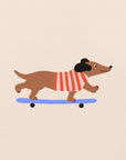 Plakat - Dachshund on Skateboard