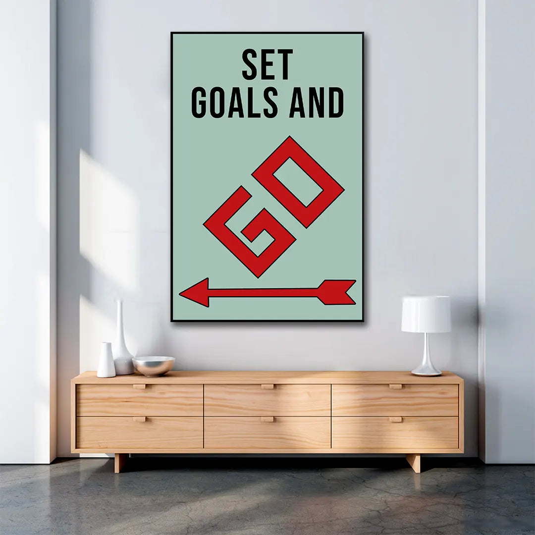 Plakat - Set goals and go citat - admen.dk